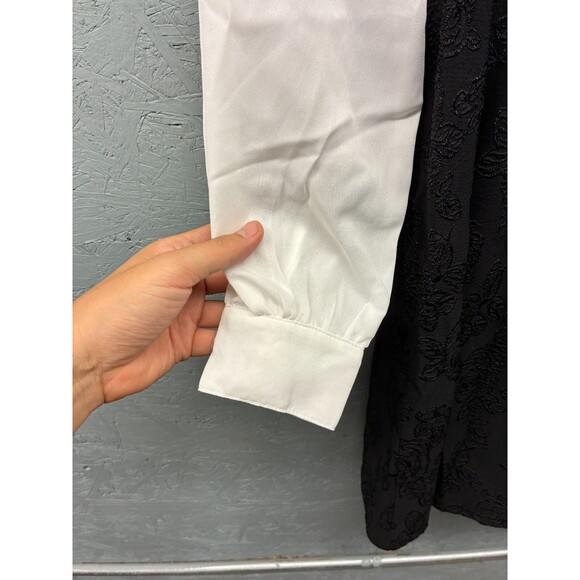 Ank Rouge Women’s Dress M Black White Long Sleeve Pearl Collar Gothic Lolita - Picture 3 of 12